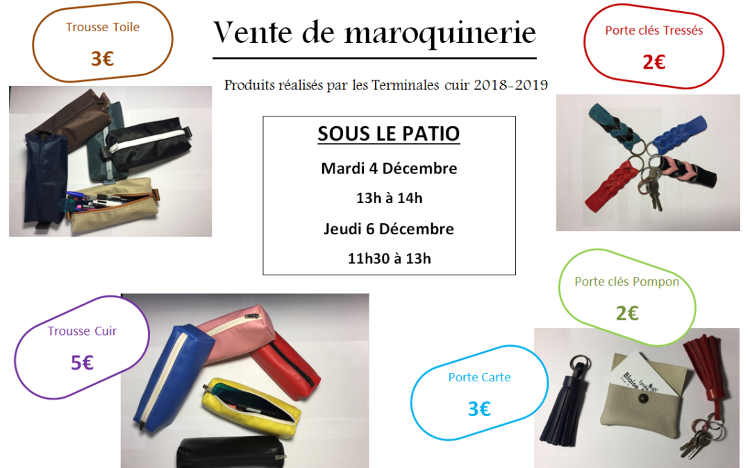 Vente d’articles de maroquinerie