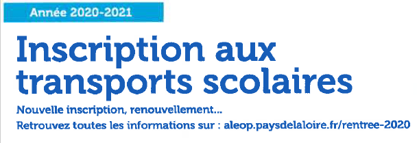 Inscription aux transports scolaires 2020/2021