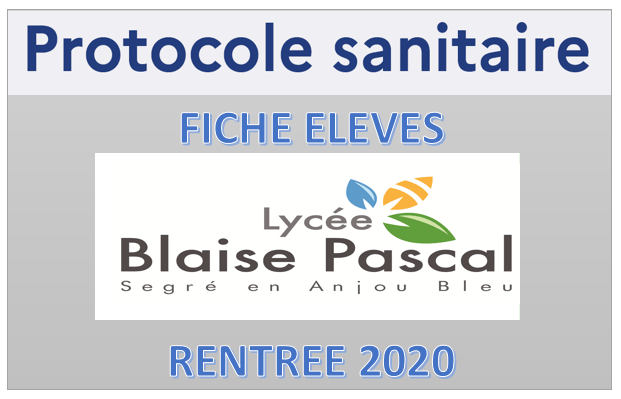 FICHE SANITAIRE ÉLÈVES RENTRÉE 2020