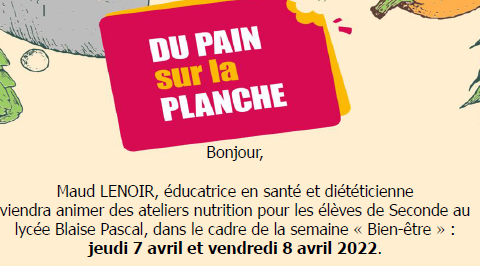 Ateliers Nutrition 7 & 8 avril 2022