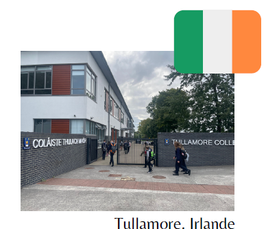 Charly et Lisa en Irlande, au lycée de Tullamore (Tullamore College).